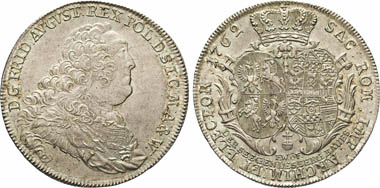 Los 1803: Sachsen. Friedrich August II., 1733-1763, König von Polen. Ausbeute-Reichstaler 1762 FWoF, Dresden. Sehr attraktives Exemplar, selten in dieser Erhaltung. Stempelglanz. Schätzung: 4.000 Euro.