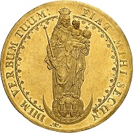 Nr. 131: Hamburg. Portugalöser zu 10 Dukaten o. J. (um 1645). Aus Sammlung Vogel Teil 3, Auktion Adolph Hess Nachf. 192, Frankfurt 1928, Nr. 7681. Sehr selten. Stempelglanz. Taxe: 50.000,- Euro.