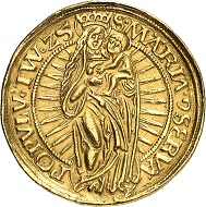 Nr. 704: Livländischer Orden. Walter von Plettenberg, 1494-1535. 10 Dukaten 1525. Sehr selten. Sehr schön bis vorzüglich. Taxe: 150.000,- Euro.