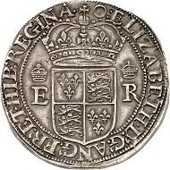 Nr. 738: England. Elizabeth I., 1558-1603. 8 Testerns o. J. (1600), London (Tower mint). Sehr selten. Vorzüglich. Taxe: 15.000,- Euro.