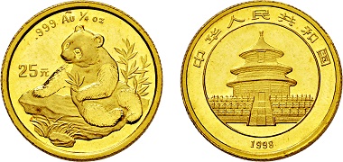Los 4857: Volksrepublik China. 25 Yuan 1998. Taxe: 1.750 Euro.