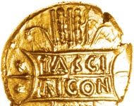 Goldstater des Tasciovanus als Tribut an Kaiser Augustus?