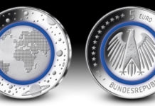 Deutschlands neue 5-Euro-Münze mit blaufarbigem Polymerring vorgestellt