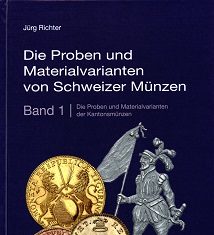 Proben und Materialvarianten von Schweizer Münzen