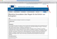 EU-Survey zum Import von Kulturgütern endlich auch auf Deutsch