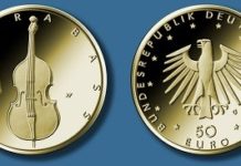 Goldene Gedenkmünze ehrt Kontrabass