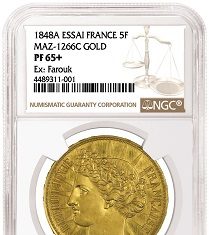 NGC bewertet wohl einzigartige französische Gold-Probe