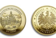 Degussa prägt Dresdner Frauenkirche in Gold und Silber