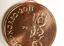 50-øre-Münzen in Norwegen mit Datumsfehler