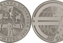 Silbermünze auf Nationalbank der Slowakei