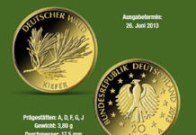 Erstausgabepreis der 20 Euro-Goldmünze „Kiefer“