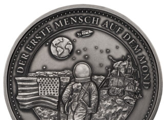 Degussa prägt Thaler „50 Jahre Mondlandung“