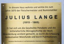 Gedenktafel für Potsdamer Numismatiker Julius Lange
