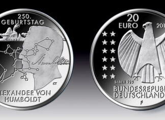 20-Euro-Gedenkmünze „250. Geburtstag Alexander von Humboldt“