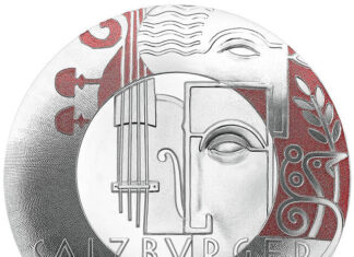 Silbermünze „100 Jahre Salzburger Festspiele“ mit ungewöhnlicher Form