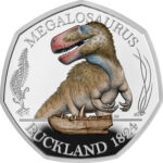 00_The_Dinosauria_Collection_-_Megalosaurus_2020_UK_50p_Silver_Proof_Coin_reverse_tone_-_UK20MGSP_-_pad_pri