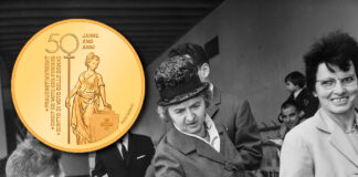 Neue Goldmünze der Swissmint „50 Jahre Schweizer Frauenstimmrecht“