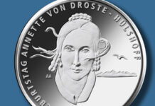 Deutschlands 20-Euro-Sammlermünze auf Annette von Droste-Hülshoff