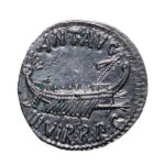 06-Roman silver denarius with warship of Mark Antony