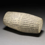 Clay cylinder with inscription of Antiochus Soter