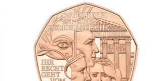 Österreichs Stück Parlament für die Geldbörse