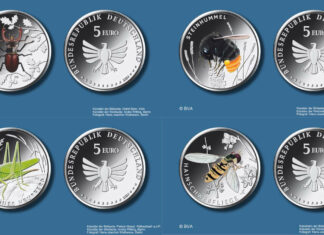 „Wunderwelt Insekten“ bekommt vier neue 5-Euro-Sammlermünzen